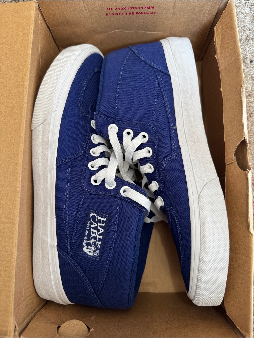Vans Navy Blue Low-Top Canvas Sneakers with White Soles